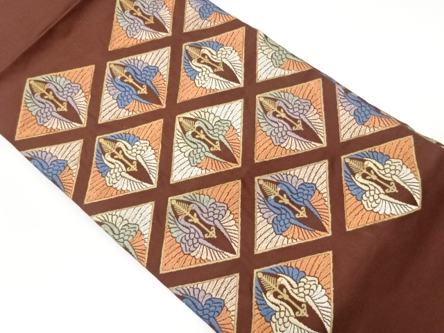 JAPANESE NAGOYA OBI / WOVEN CRANES